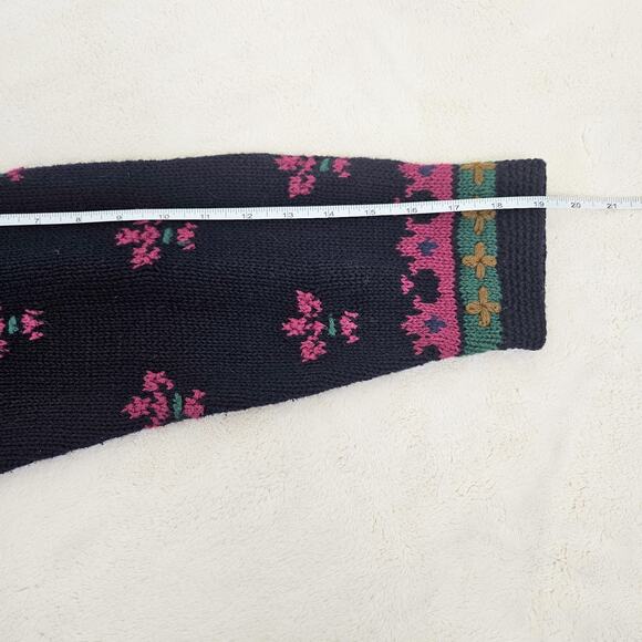 Northern Isles L Embroidered Medieval Fantasy Cardigan Sweater Whimsy Navy Blue - Picture 10 of 10